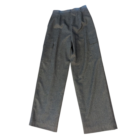 Vtg Talbots Gray Trousers 100% Wool Cargo Pockets Quiet Luxury Trousers W27 Sz 6 - Picture 8 of 9